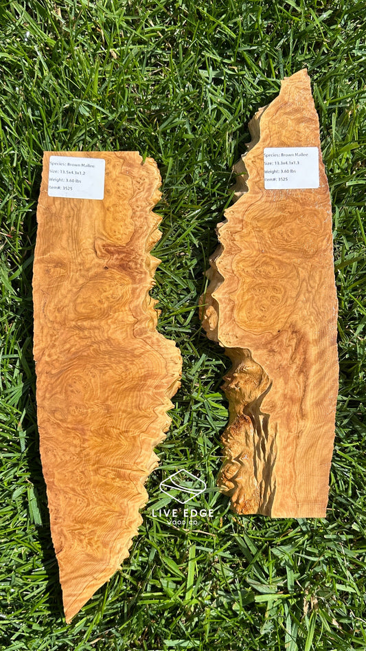 Brown Mallee Burl Set #3525