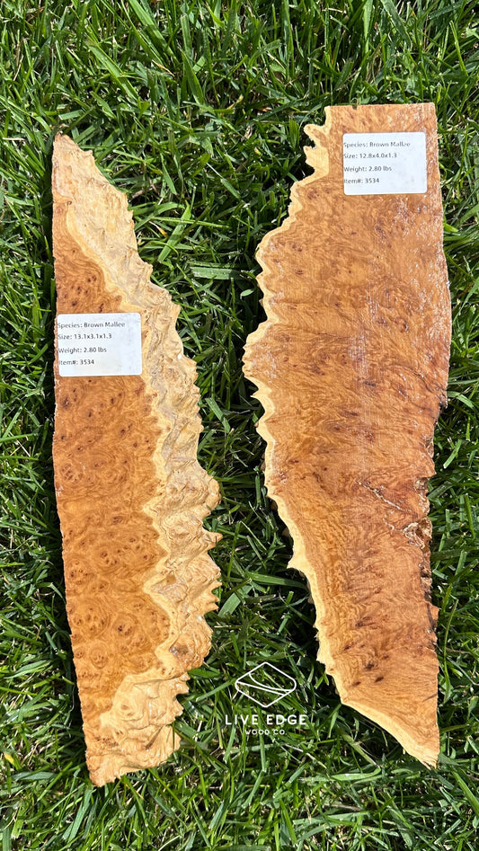 Brown Mallee Burl Set #3534