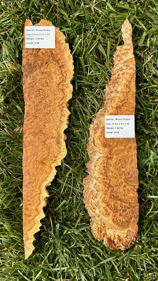 Brown Mallee Burl Set #3738